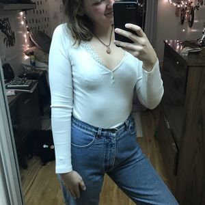 forever 21 white long sleeve size large